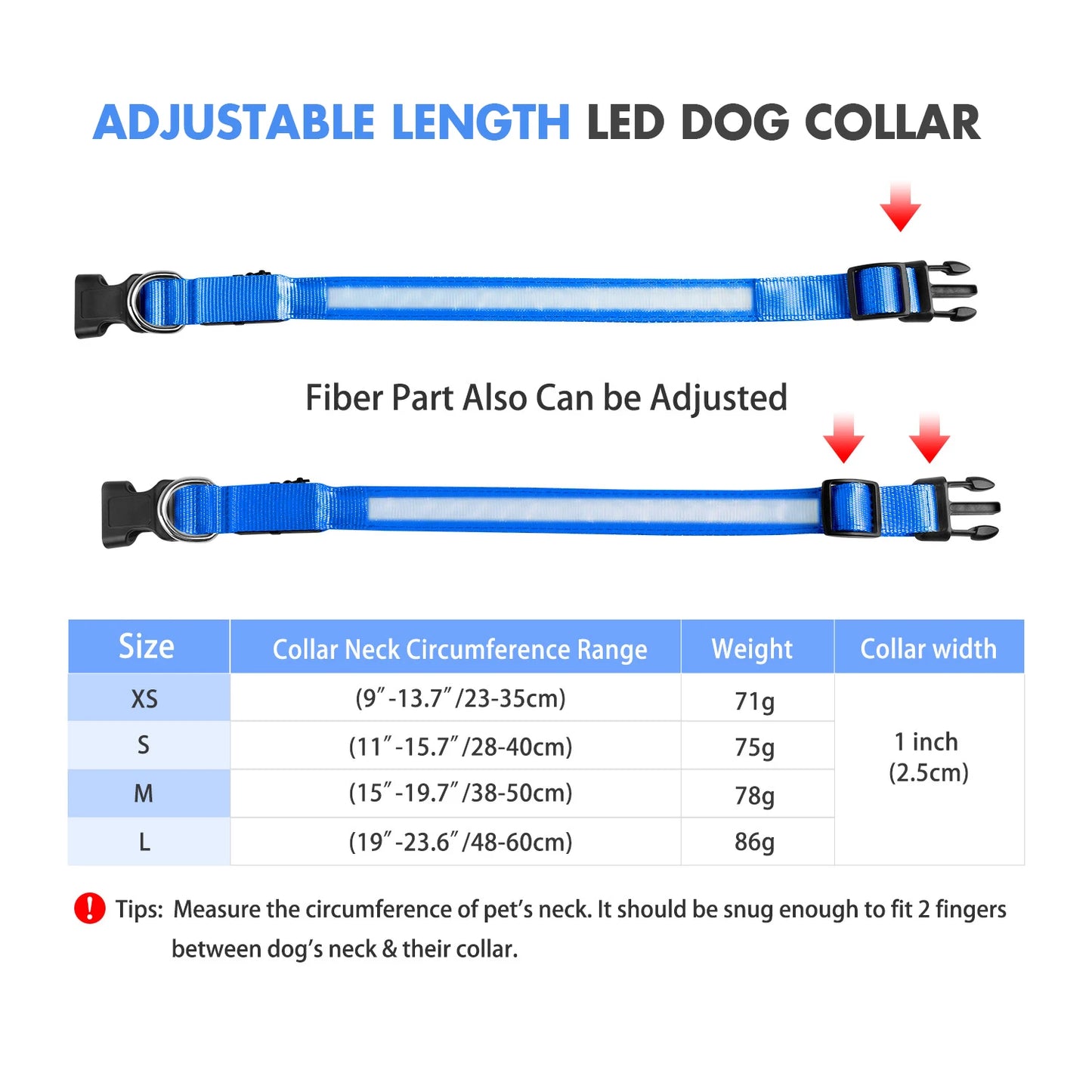 Dog Collar Luminous Waterpoof Safety Collars