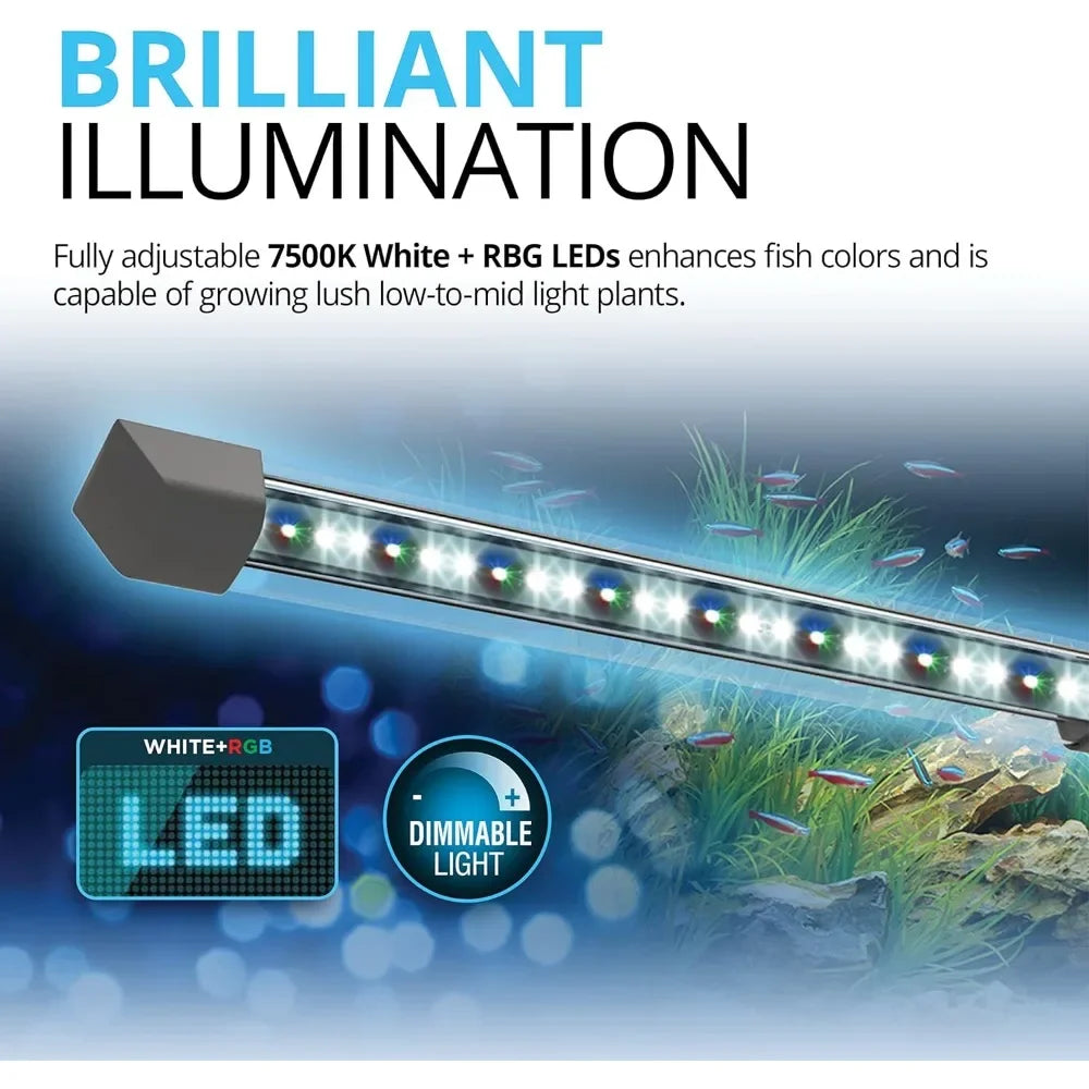 Fish Aquarium Kit LED Lights, Filtration System