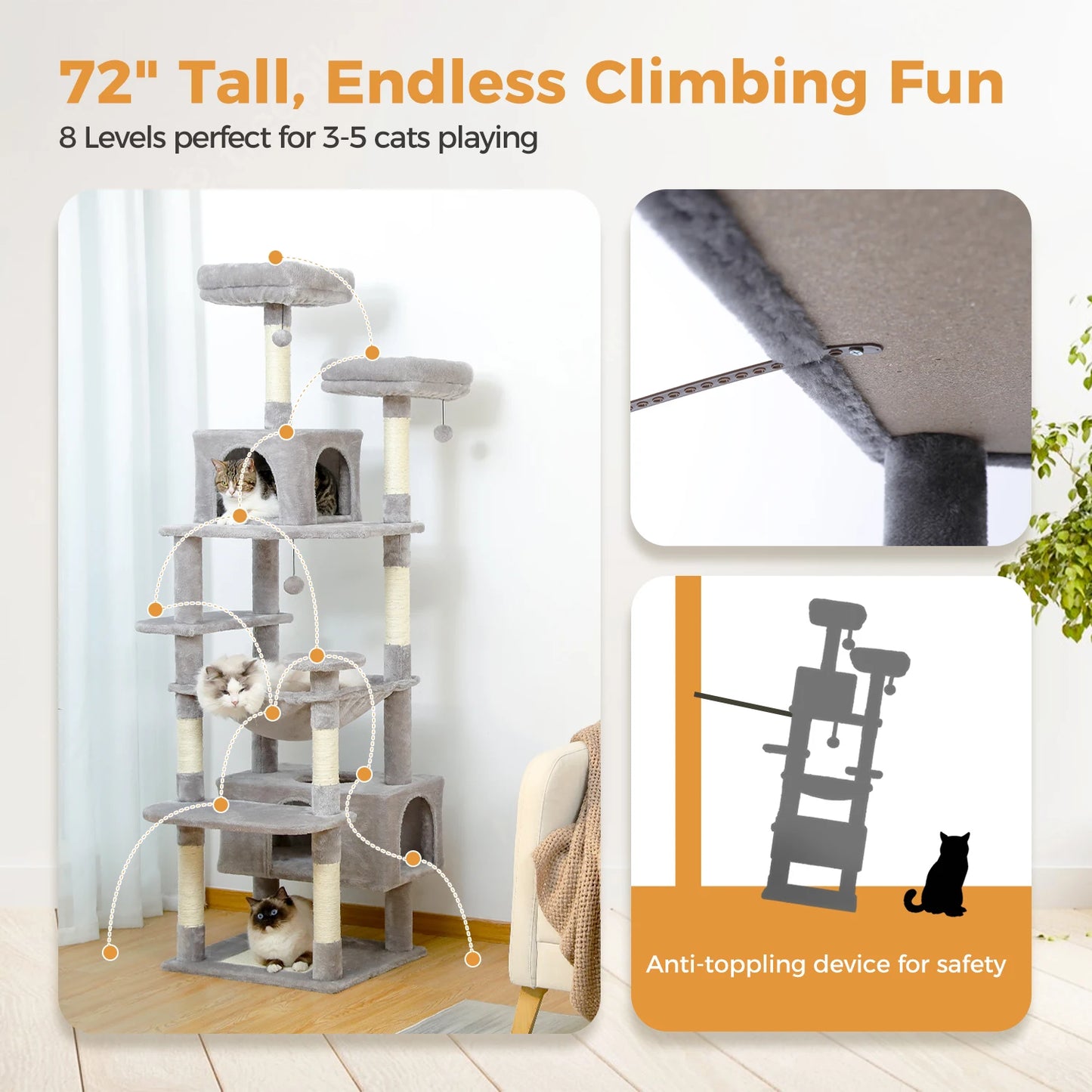 Large Indoor Cat Tree and Scratching post