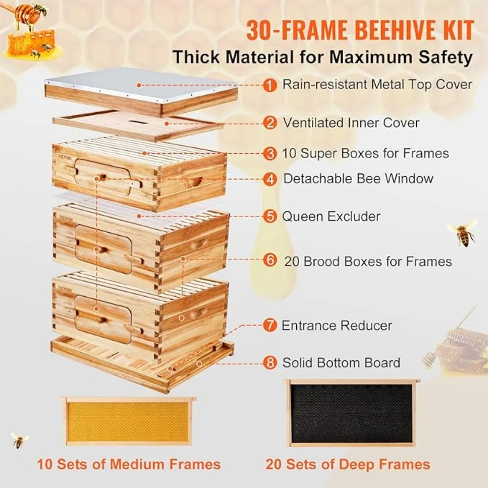 Beginners & Pro Beekeepers Complete Beehive Kit Collection