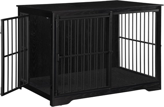 Wooden Dog Crate Furniture Double Door Kennel