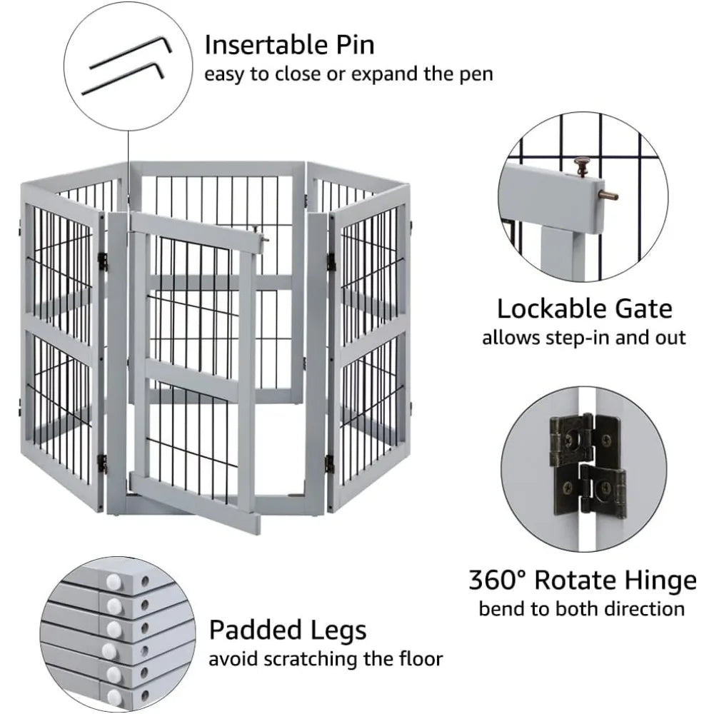 Extra Wide Dog Gate and Pet Playpen