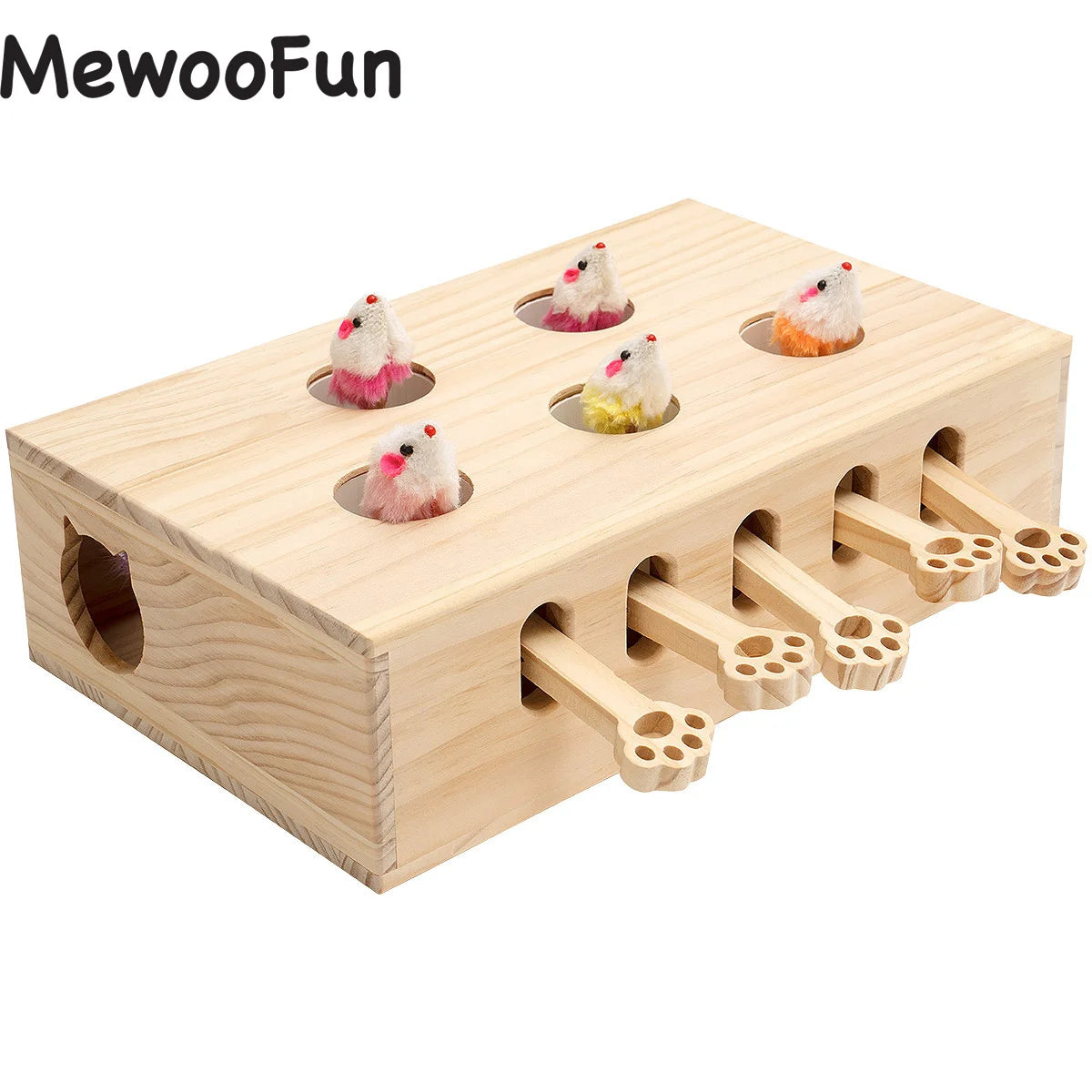 Cat Toy Interactive Whack-A-Mice Solid Wood