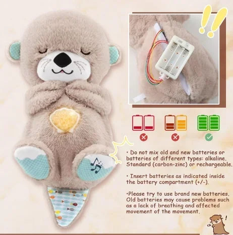 Breathing Otter With Light Plush Toy