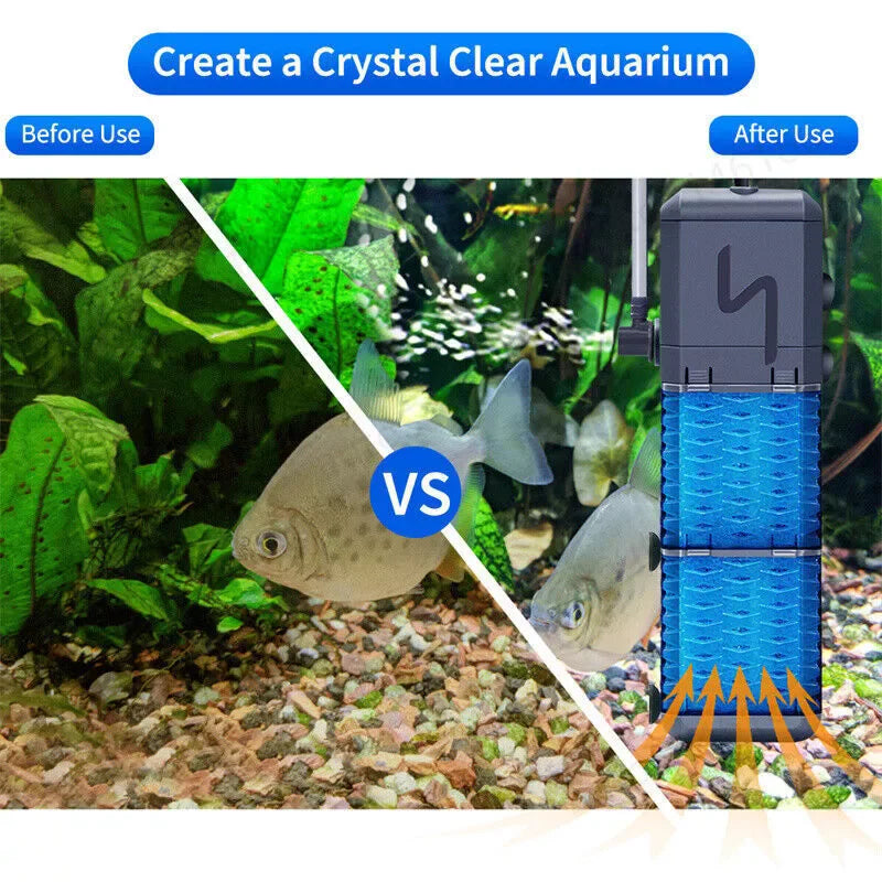 4-in-1 Internal Aquarium Fish Tank Filter Submersible Pump