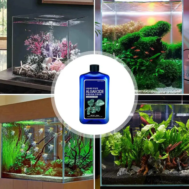 Aquarium Algae Control Fish-Friendly Purifies Water Quality 245ml