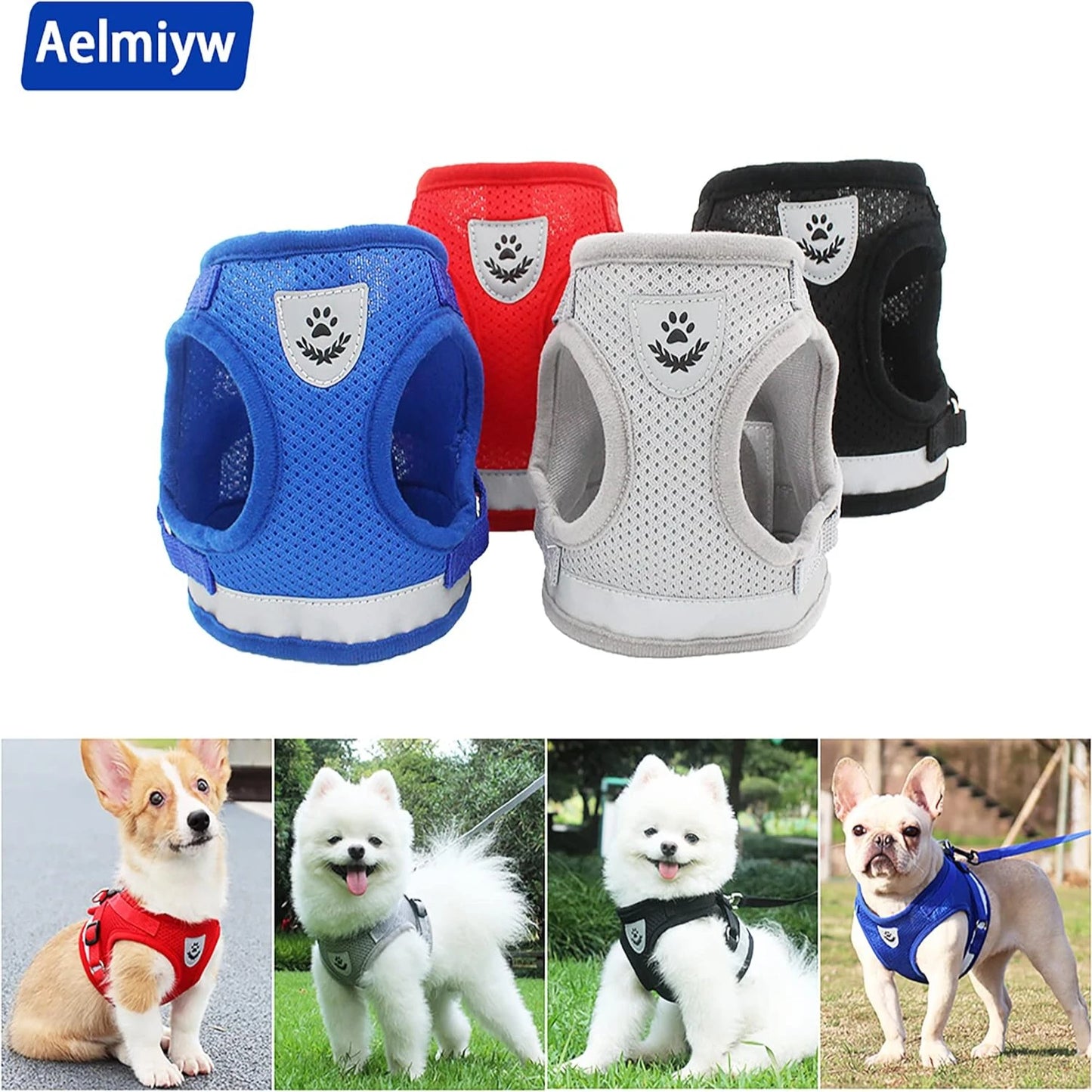 Small Dog Adjustable Safety Harness leash Set