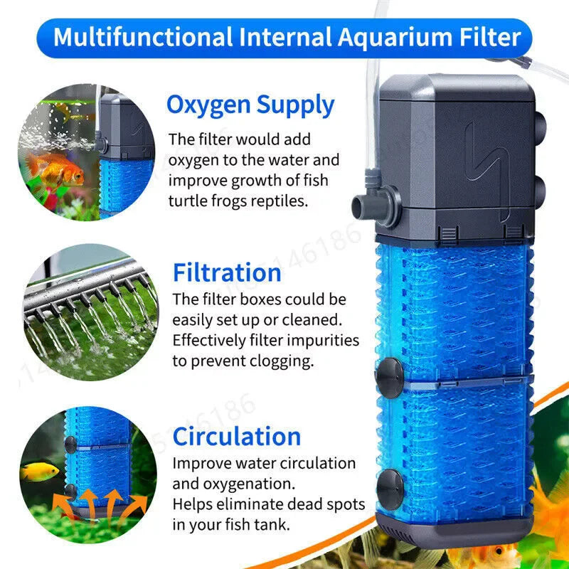 4-in-1 Internal Aquarium Fish Tank Filter Submersible Pump