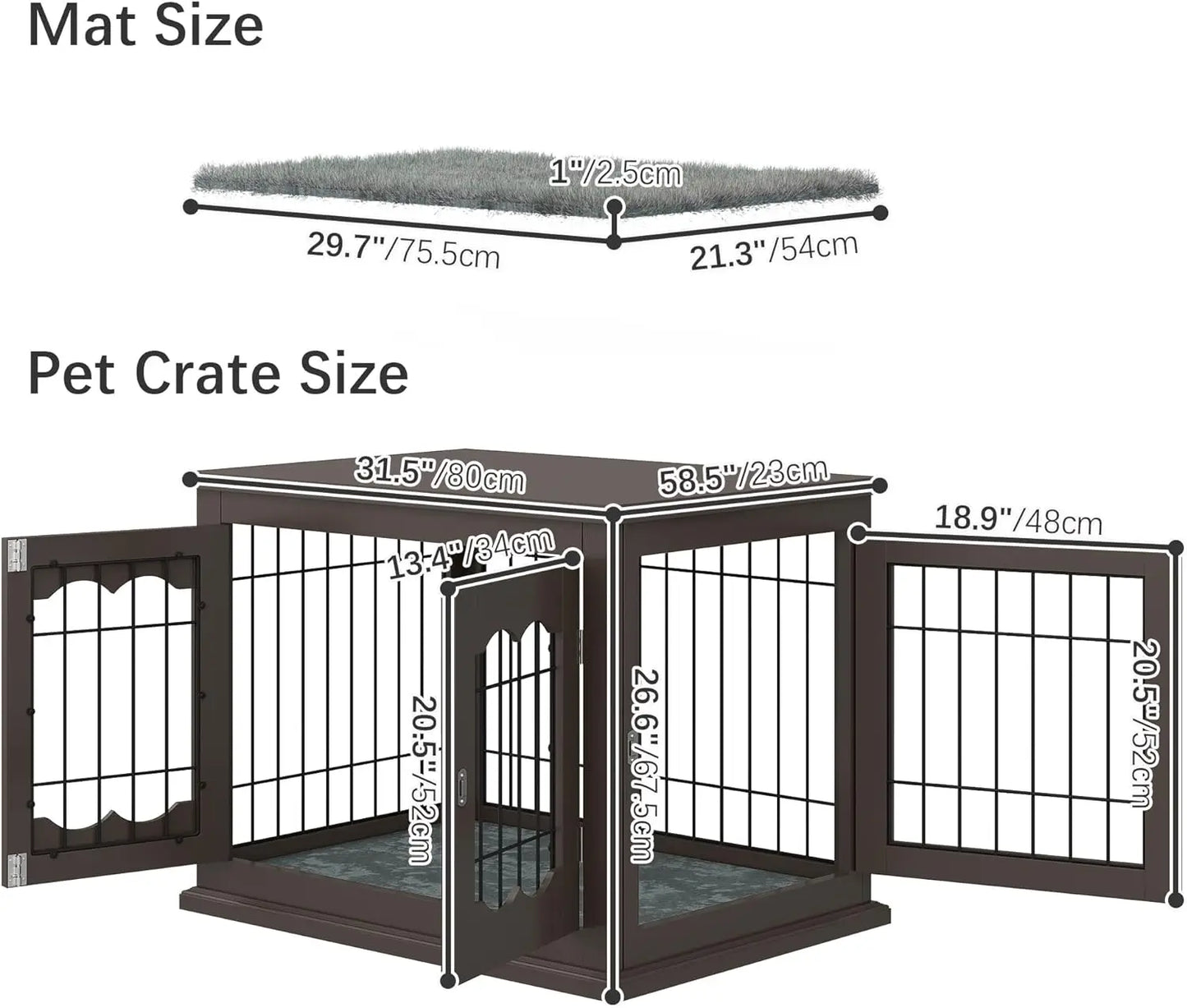 Dog Crate with Cushion Small, Medium Dogs