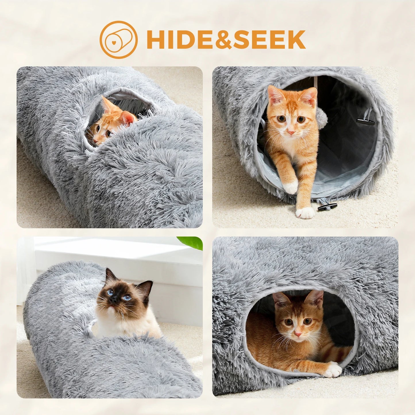 Large Collapsible Cat Tunnel Indoors