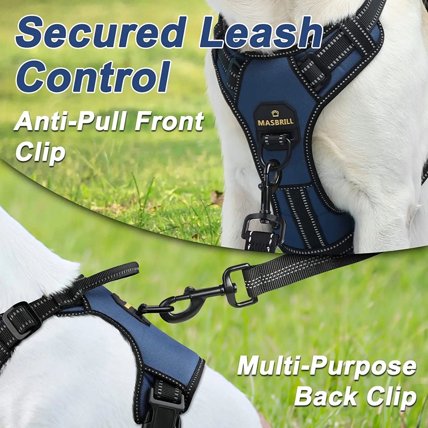 Nylon Adjustable No Pull Dog Harness