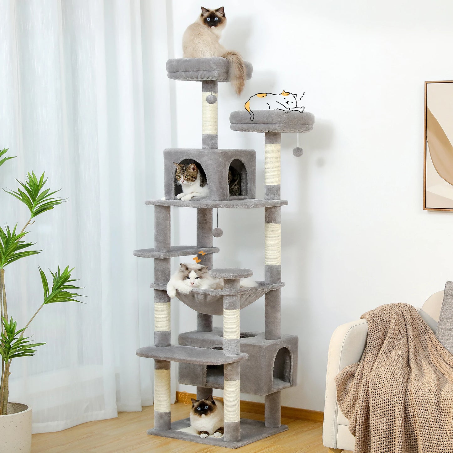 Large Indoor Cat Tree and Scratching post