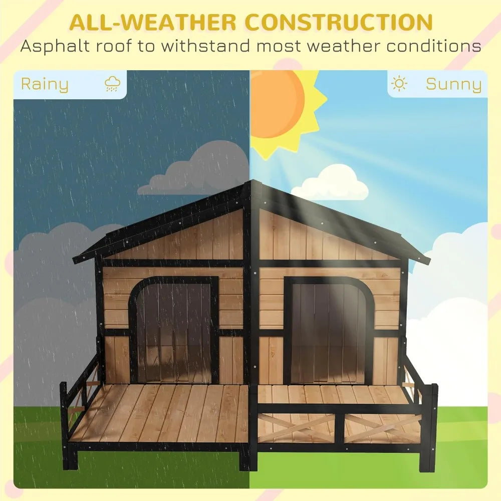 Kennels Elevated Floor and Porch, Weatherproof Shelter