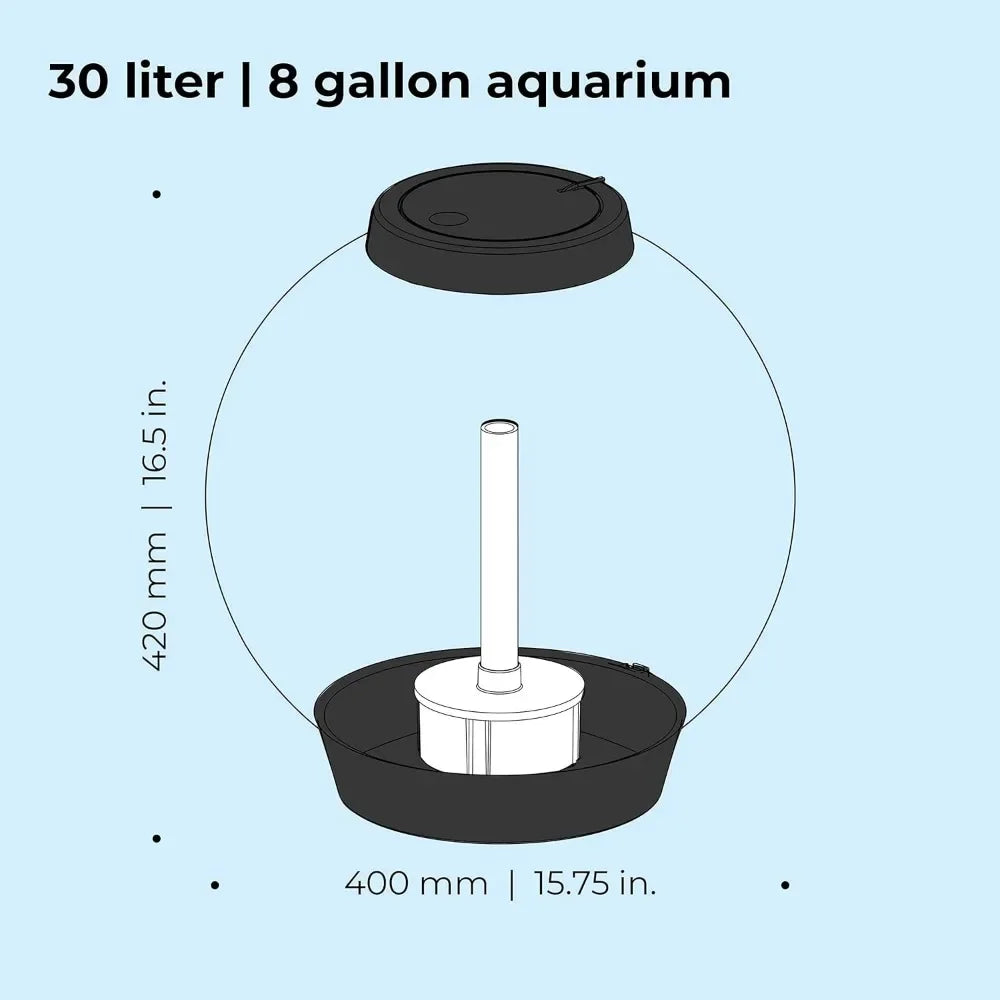 Acrylic 8-Gallon Aquarium with White LED Lights