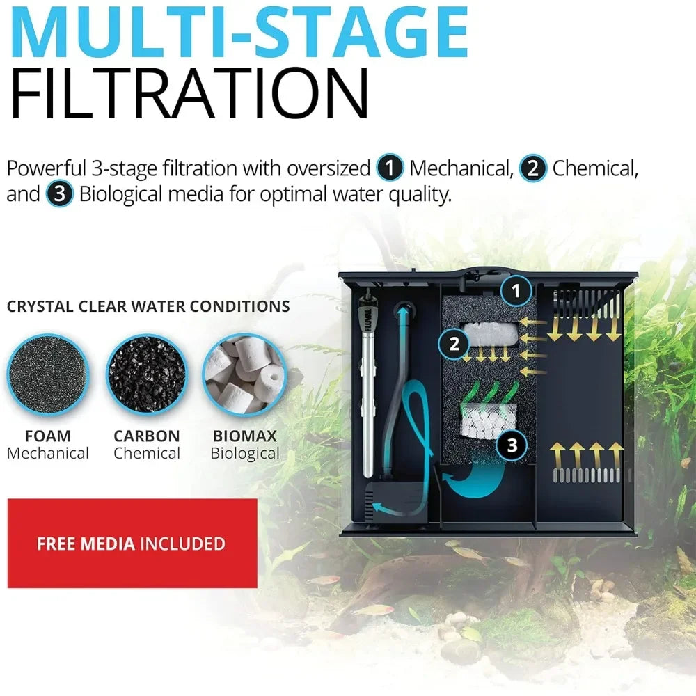 Fish Aquarium Kit LED Lights, Filtration System