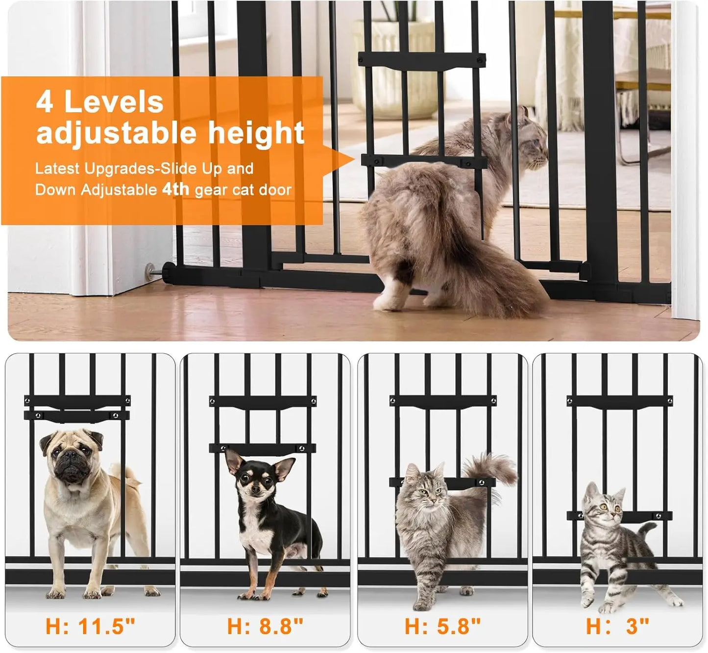 Dog Gate
 Adjustable, 29"-41" For Stairs, Doorways