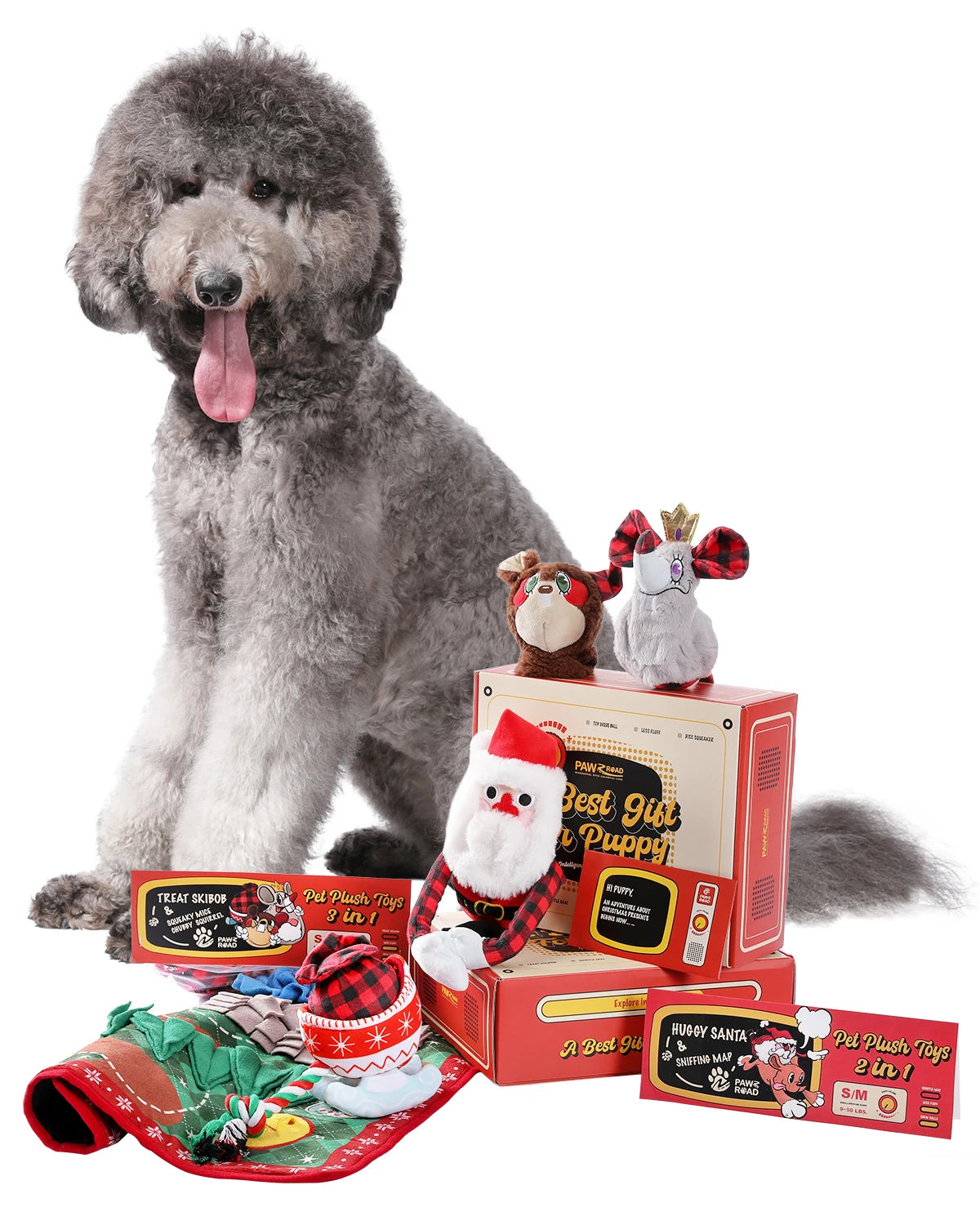 5 Piece Christmas Dog Toy Gift Set