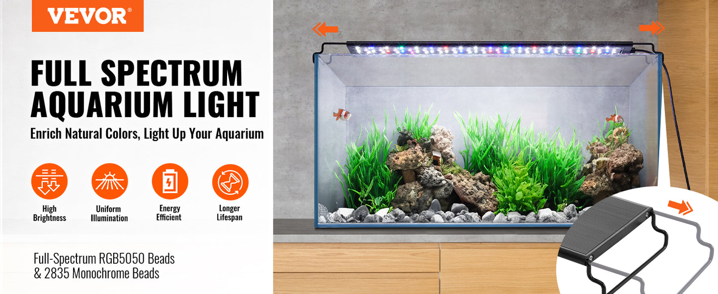 Aquarium Light with LCD Monitor Adjustable Brightness & Timer