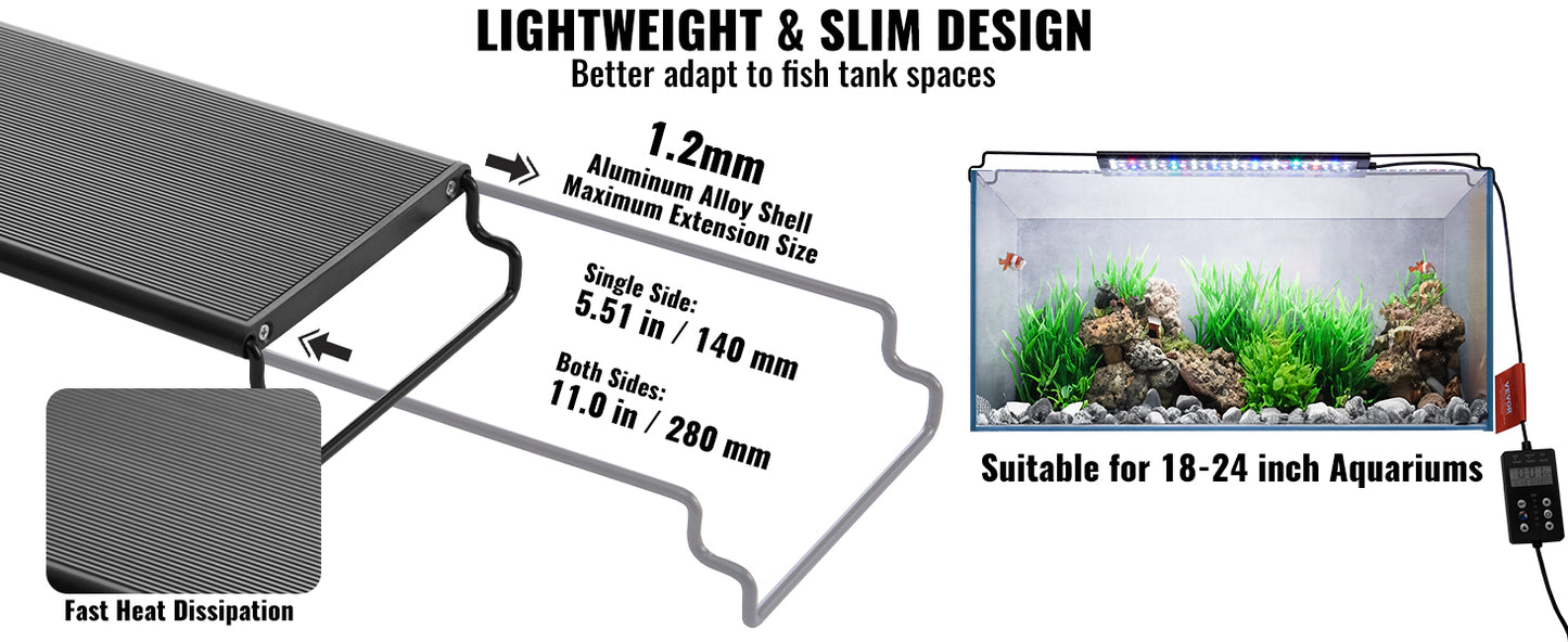 Aquarium Light with LCD Monitor Adjustable Brightness & Timer